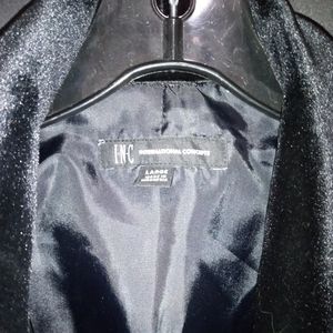 INC Black Velour Women's Jacket..Large